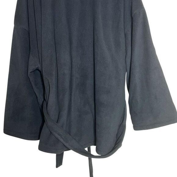 NEW SKIMS Cozy Fleece Wrap Jacket in Onyx Black Size 3X - Picture 10 of 11